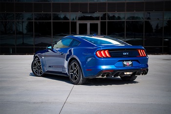 2022 Blue Ford Mustang GT Coupe for EAA Young Eagles Raffle from back