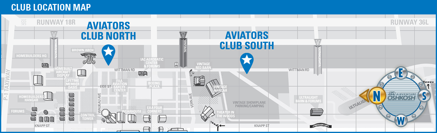 eaa aviators club map locations