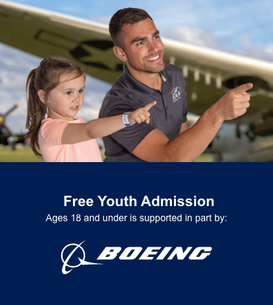 EAA AirVenture Oshkosh 2021 - Free Youth Admission Ages 18 and under is supported in part by The Boeing Company