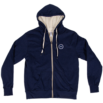 blue full zip jacket with eaa logo