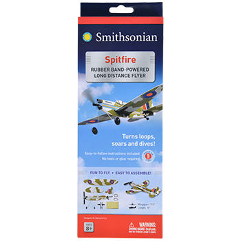 smithsonian spitfire rubber band powered long distance flying airplane