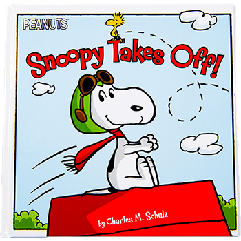 peanuts snoopy takes off book