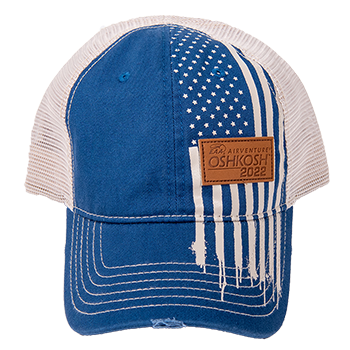 blue eaa american flag patch cap