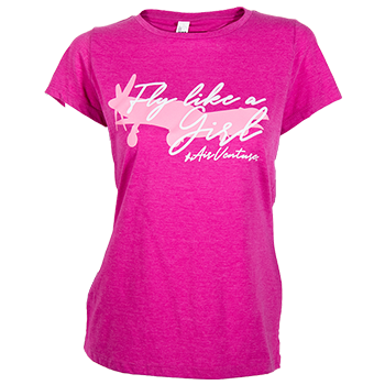 womens pink fly like a girl t-shirt