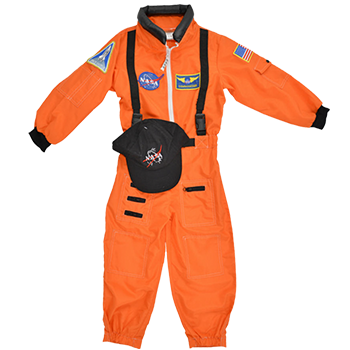 kids orange nasa astronaut flight suit costume