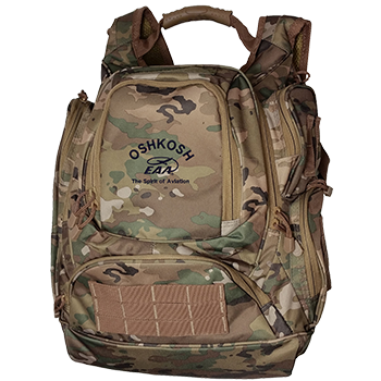 Military Camo Backpack with EAA Oshkosh logo
