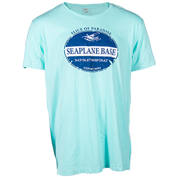 women's aqua blue seaplane base t-shirt