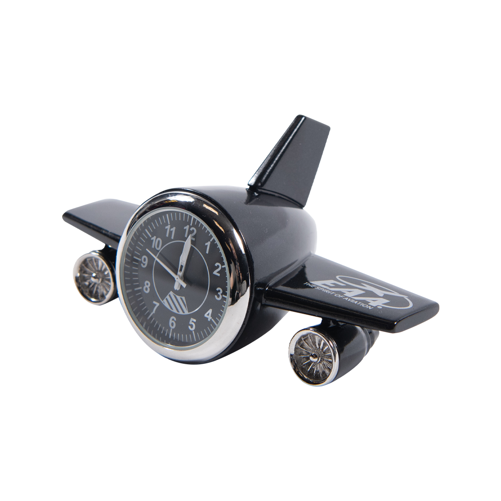 Eaa Black Altimeter Plane Desk Clock