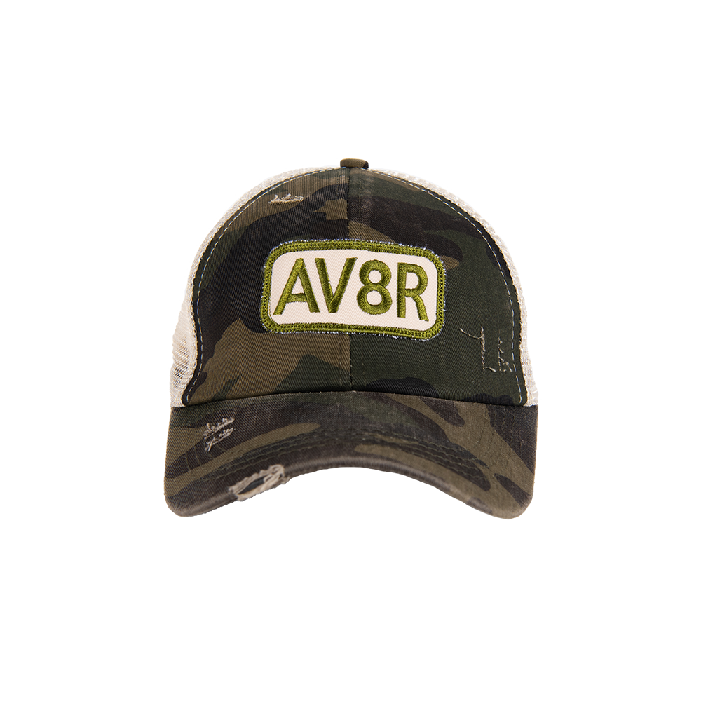 EAA AV8R Distressed Ponytail Hat in Camo