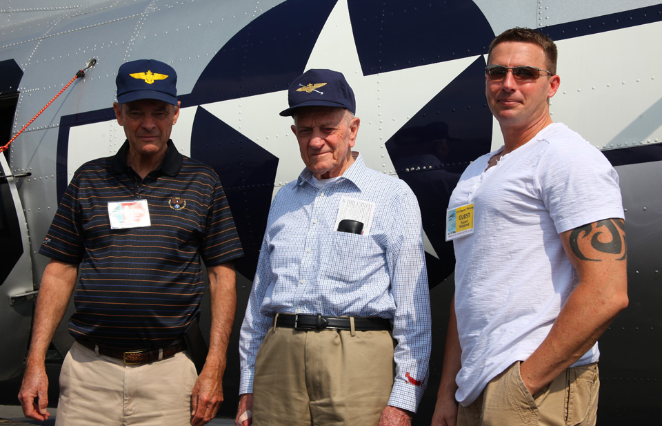 From left, Jim McBride, Edward L. “Whitey” Feightner, and Chris Roseberry