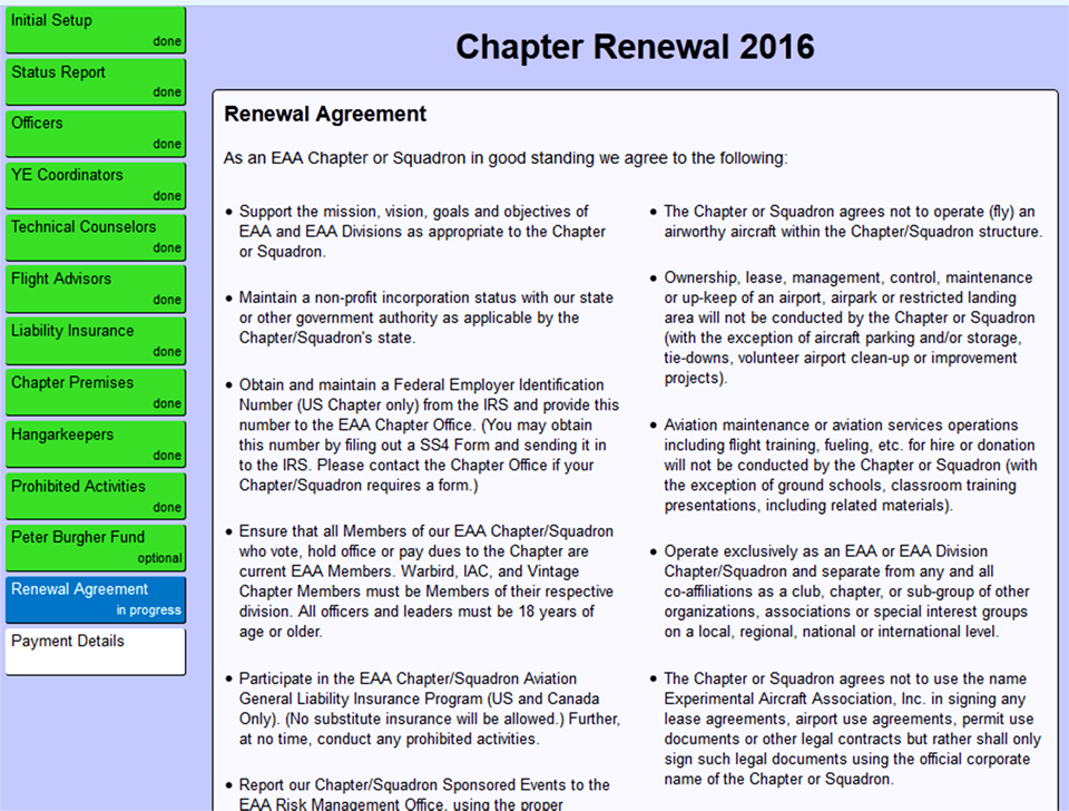 Chapter Renewal Under Way for 2016