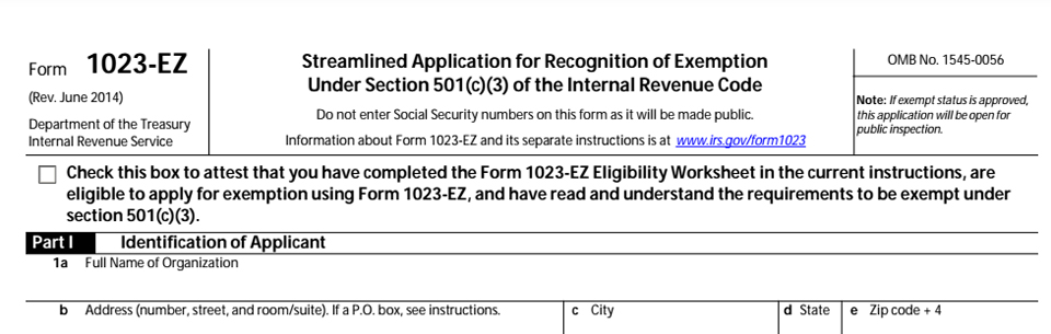 Good News! IRS Reduces 501(c)(3) Application Fee on Form 1023-EZ