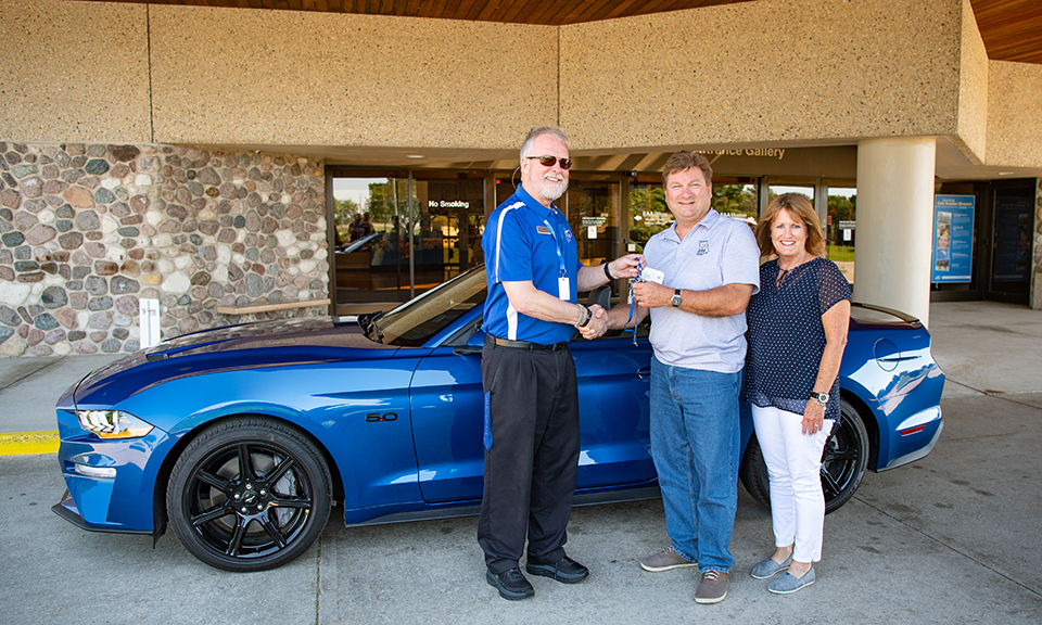 Young Eagles Raffle Winners Collect 2018 Mustang